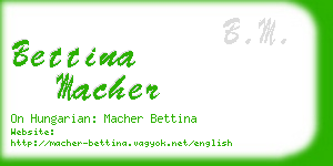 bettina macher business card